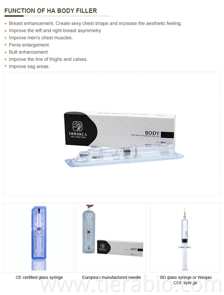 Dermeca Lasting Breast Enhancement Dermal Filler Injections 0.3% Lidocaine Hyaluronic Acid 10ml